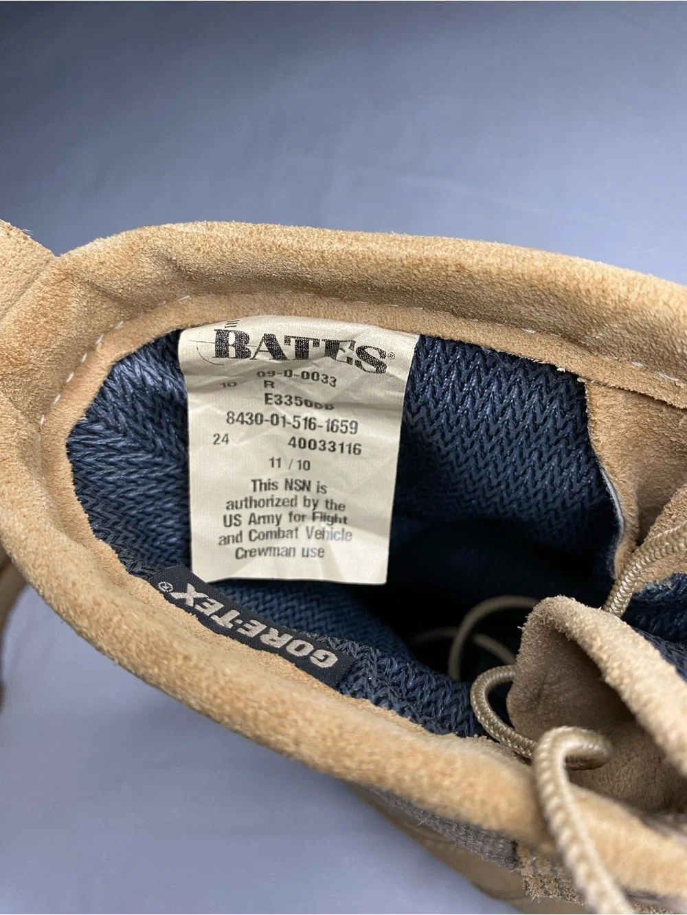 BATES Men's 10 R Gore-Tex Military Boots Desert 09-D-0033 Combat E33500-B USA